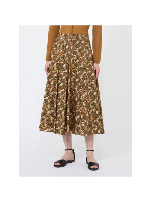 Midi skirt featuring a vertical topstitching-contoured yoke. MAXMARA STUDIO | 26161010626000005